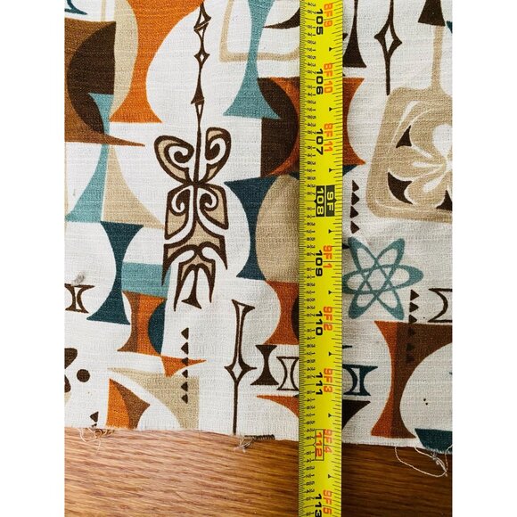 Robert Kaufman Atomic Barkcloth Fabric, MCM Tiki Print 3 Yards - Picture 9 of 10